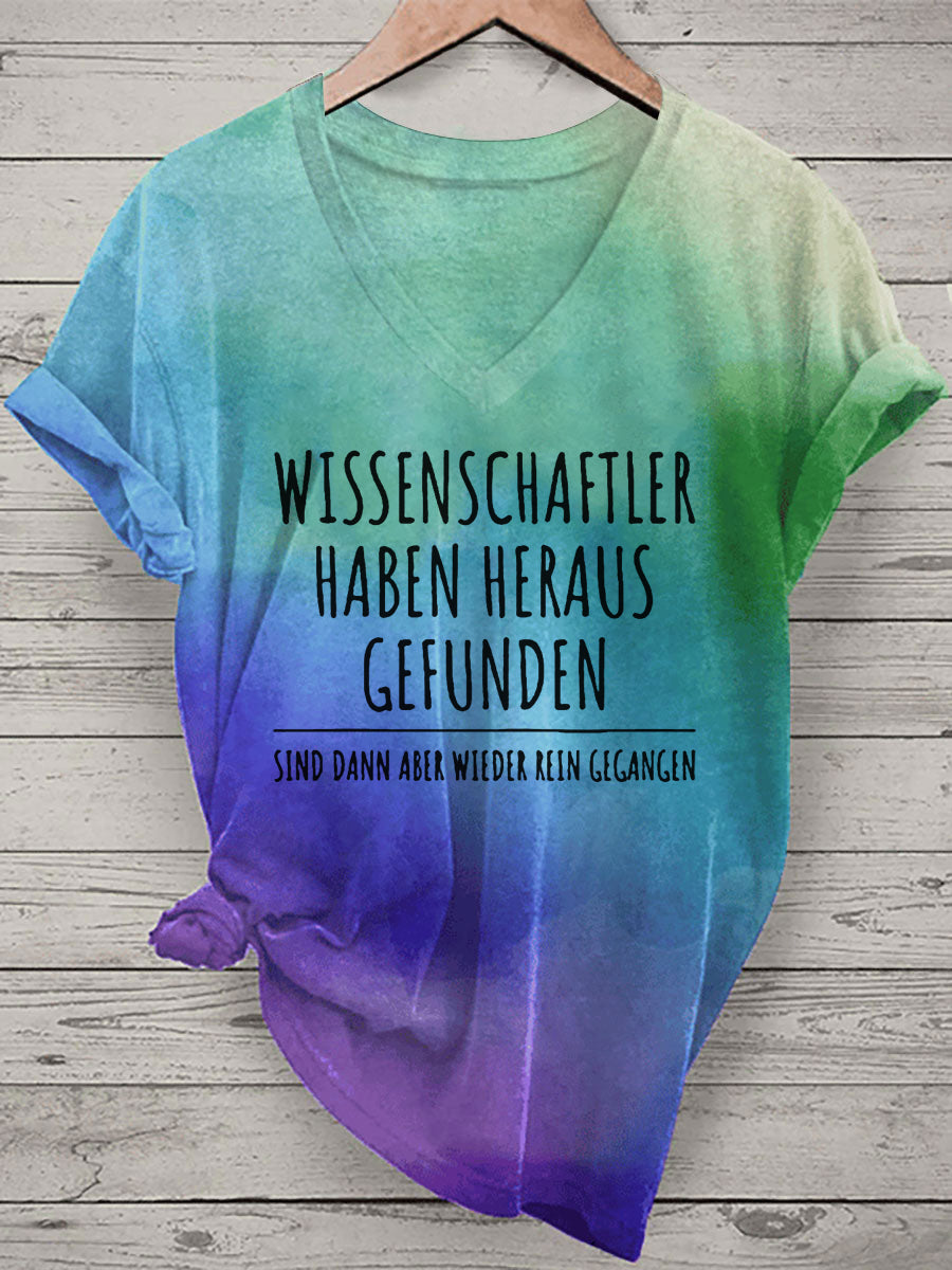 Damen Lustiger Spruch Wissenschaft ler Bachelor Master Frauen Bedrucktes T-Shirt mit V-Ausschnitt