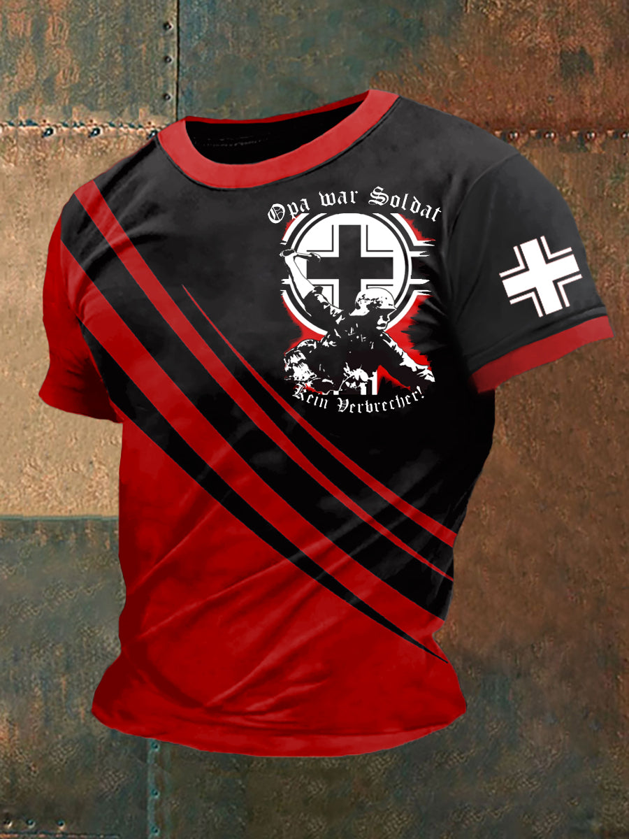 Men'sOpa Krieg Soldat Kein Verbrecher Bedrucktes Kurzarm-T-Shirt