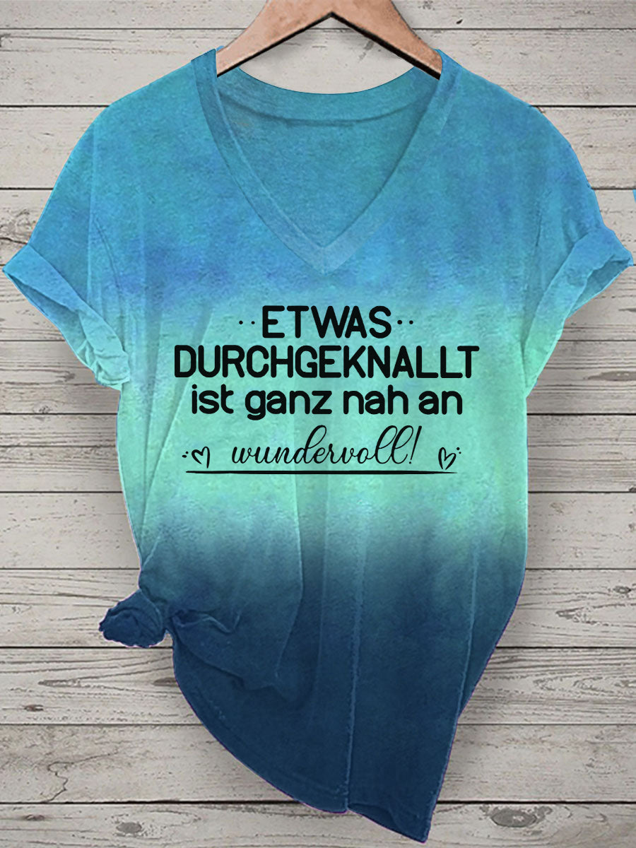 Damen-T-Shirt mit V-Ausschnitt