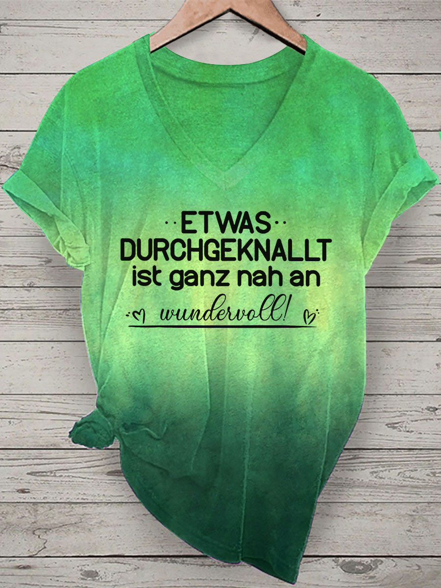 Damen-T-Shirt mit V-Ausschnitt