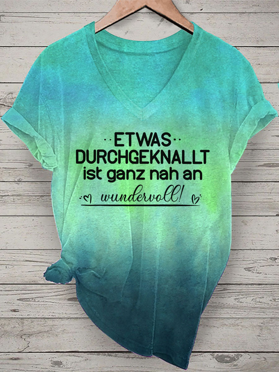 Damen-T-Shirt mit V-Ausschnitt