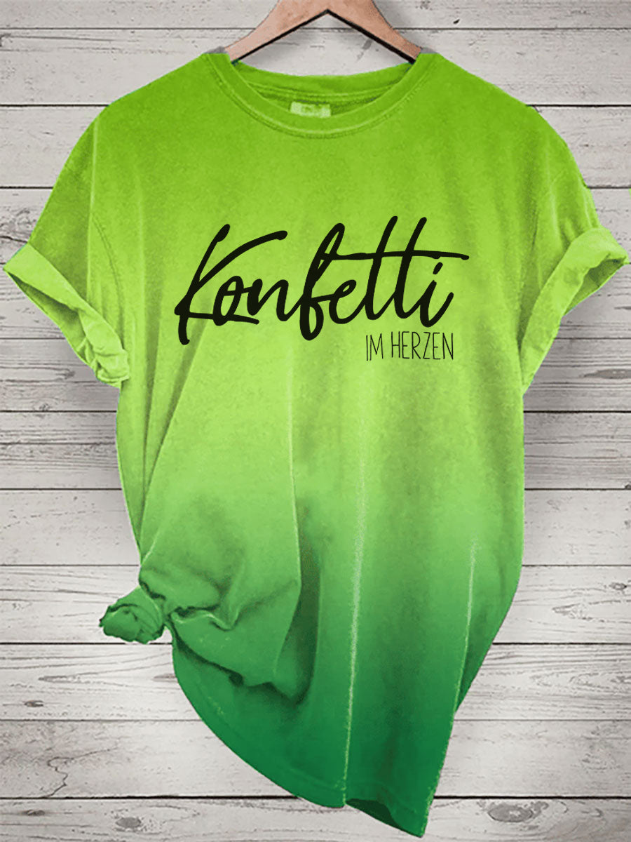 Bedrucktes T-Shirt KONFETTI IM HERZEN für Damen
