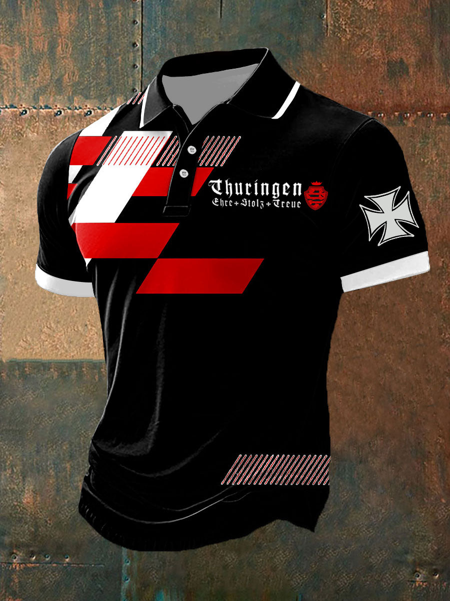 Herren-Polo-Shirt Thü ringen ehre stolz treu