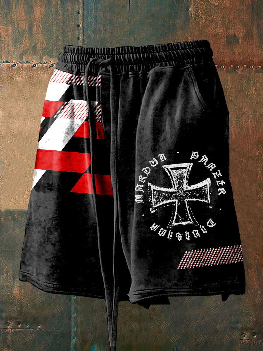 Herren Deutschem Eisernen Kreuz bedruck Shorts
