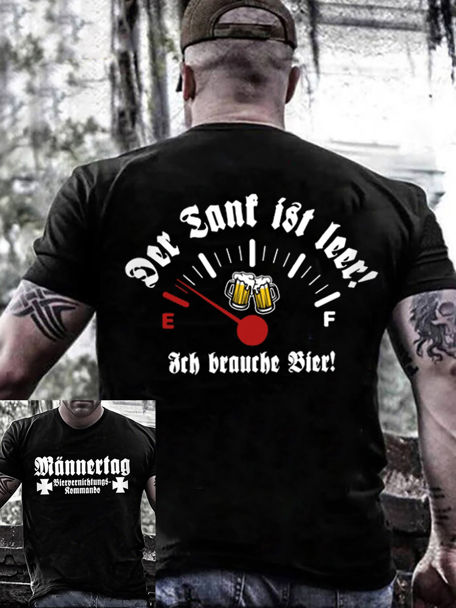 Männer Männer Männer Herren tag Bier vernichtungskommando Kurzarm T-Shirt bedruckt