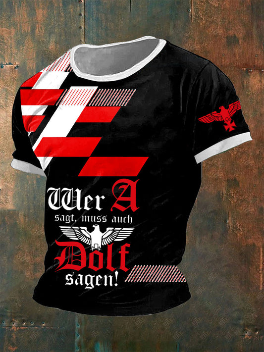 Herren Wer A sagt Muss Auch Dolf Sagen T-Shirt mit kurzen Ärmeln