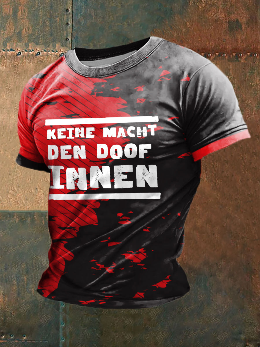 Männer Keine Macht den DOOF bedrucktes Kurzarm-T-Shirt