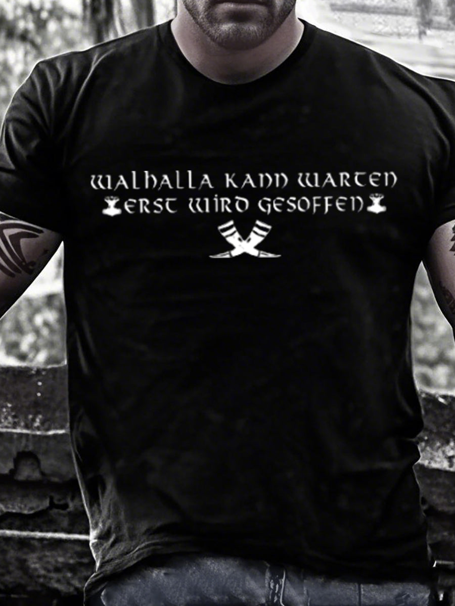 Herren Wal halla Kann Warten Bedrucktes Kurzarm T-Shirt