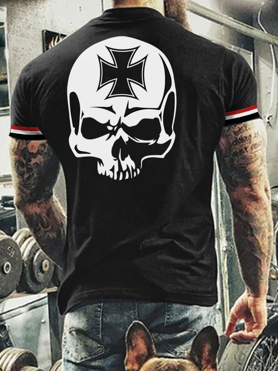 Männer Eisernes Kreuz Schädel T-Shirt