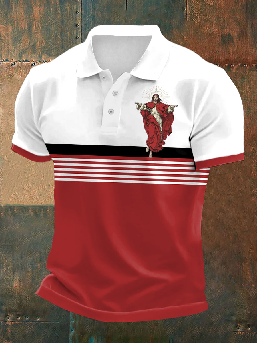 Kurzarm-Polo-Shirt für Herren Christi Himmelfahrt