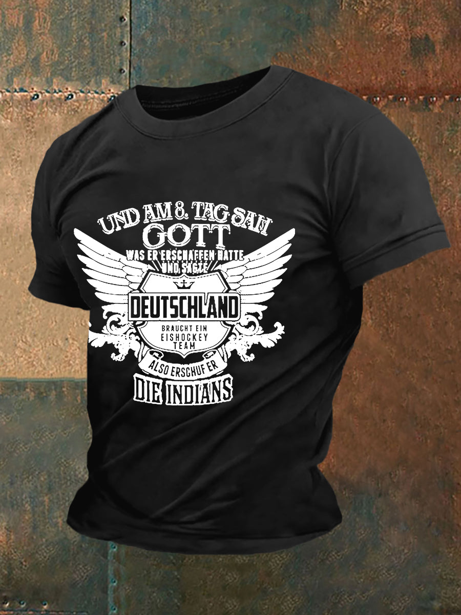 Männer Und Am 8. Tag Sah Gott Was Erschaffen Hatte Und Sage Die Deutschland Braucht Kurzarm-T-Shirt