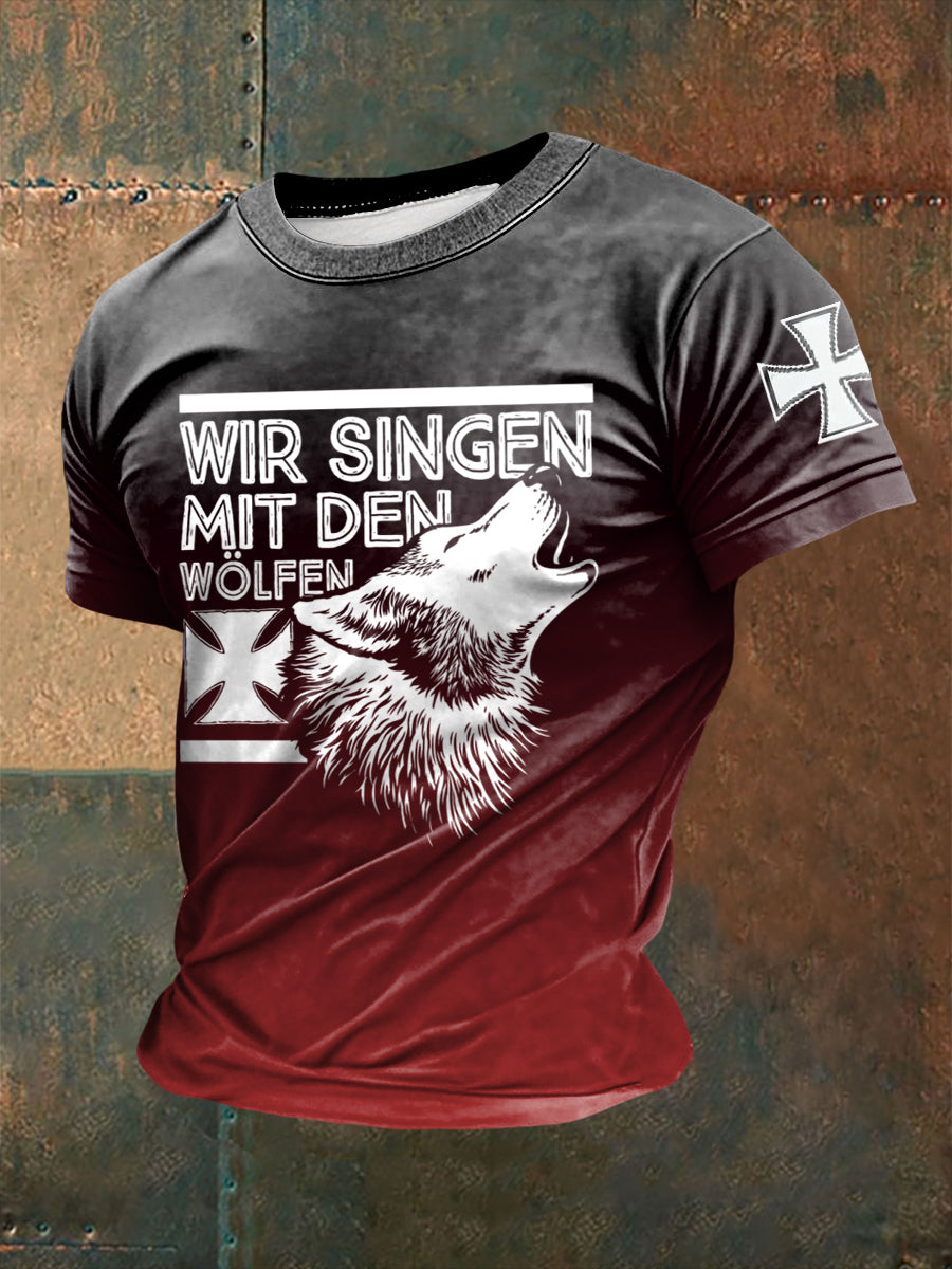 Herren Frei & Böse bedrucktes Kurzarm-T-Shirt
