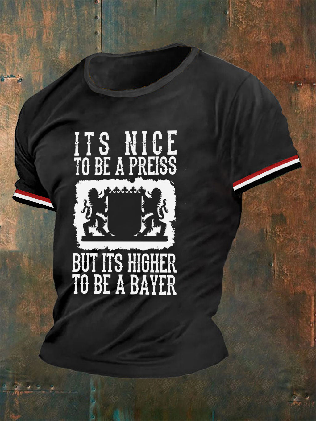 Männer sind höher, um ein Bayer-T-Shirt zu sein