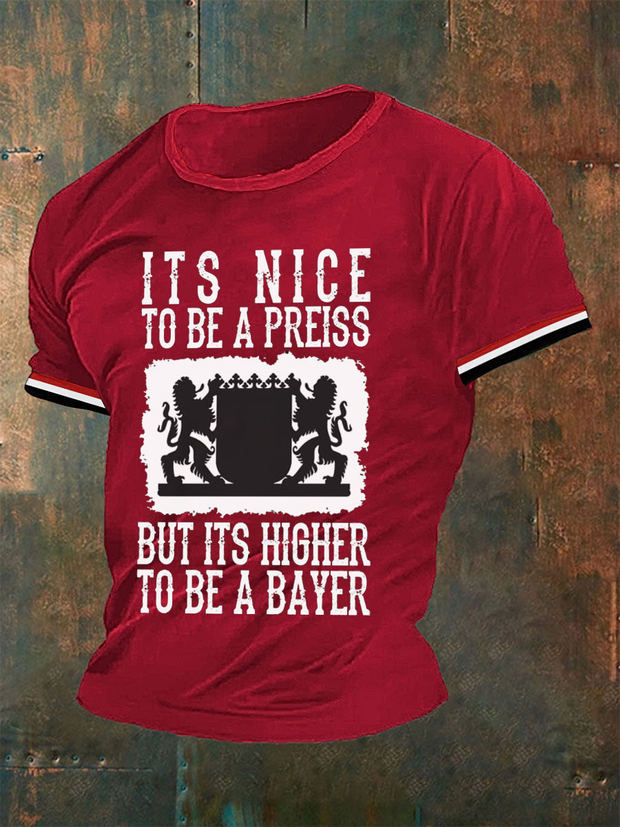 Männer sind höher, um ein Bayer-T-Shirt zu sein