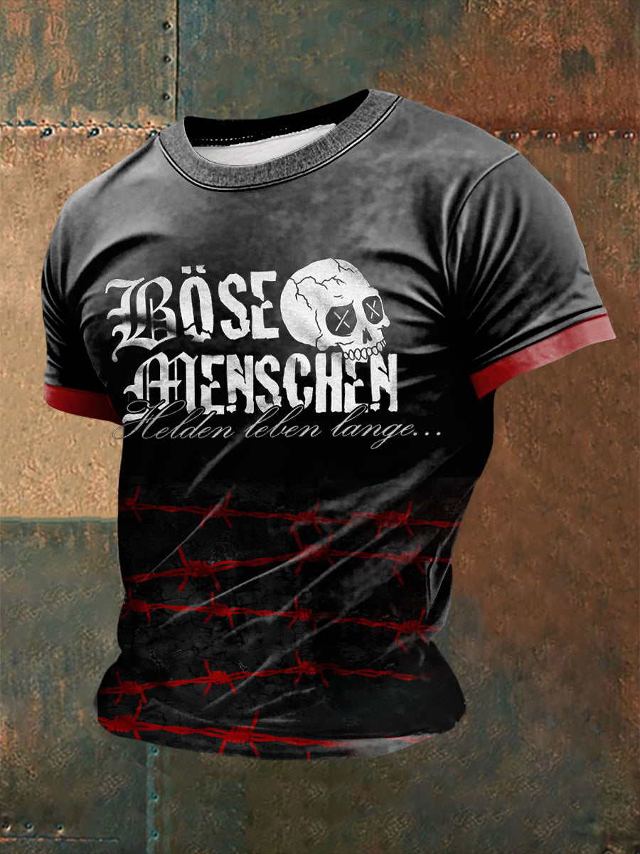 Herren Frei & Böse bedrucktes Kurzarm-T-Shirt