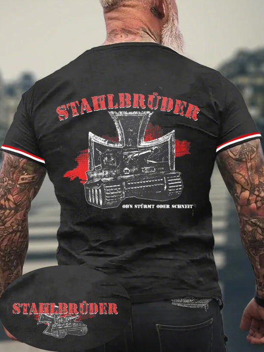 Herren Stahl brĂŒder T-Shirt mit kurzen Ărmeln