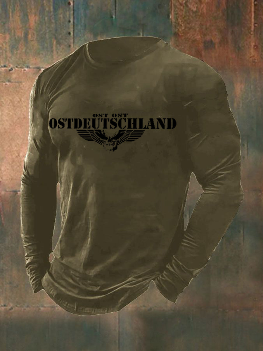 Langarm-T-Shirt für Herren mit Totenflügel