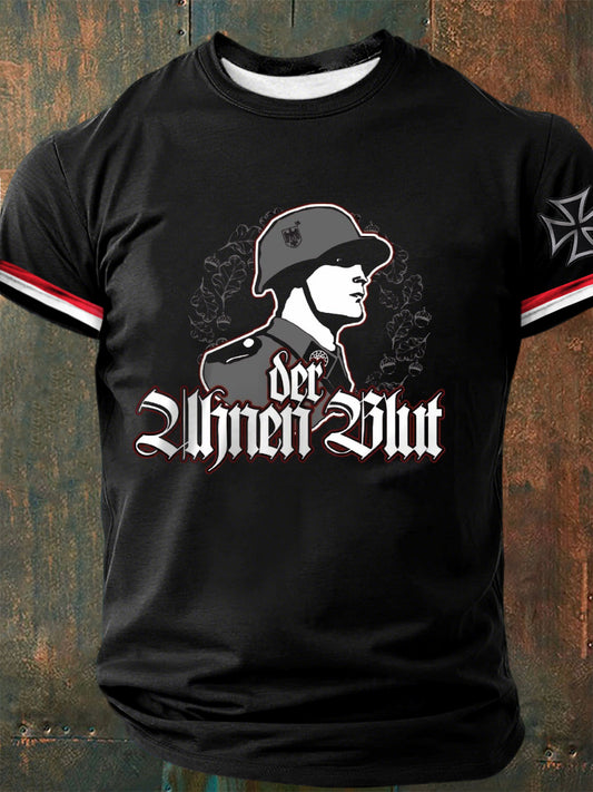Männer Der Ahnen Blut bedrucktes Kurzarm-T-Shirt