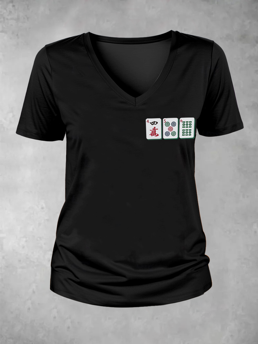 Frauen Risse Punkte bams, wenn Sie wissen, Sie wissen, V-Ausschnitt T-Shirt