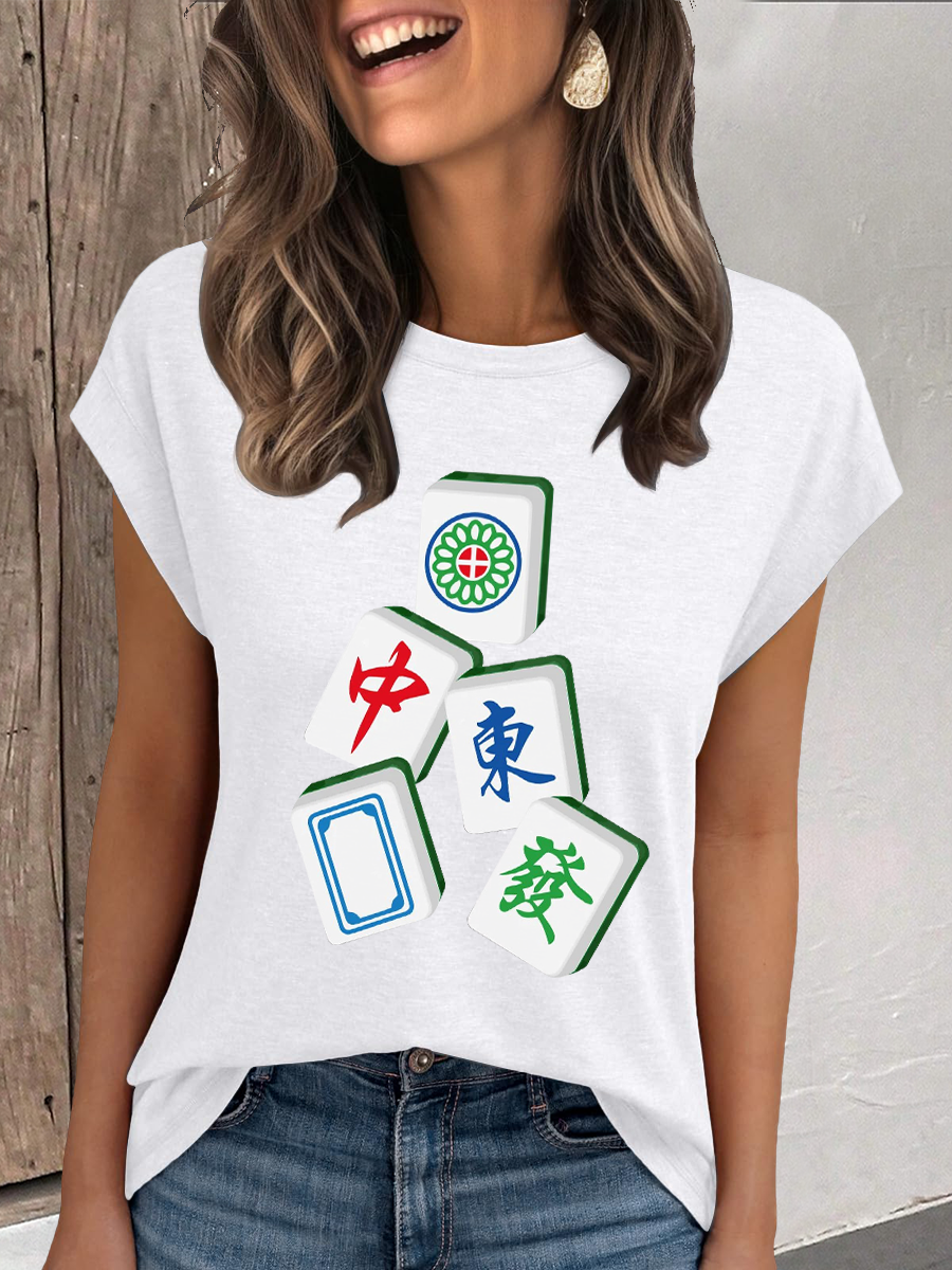 Damen Mahjong Casual T-Shirt