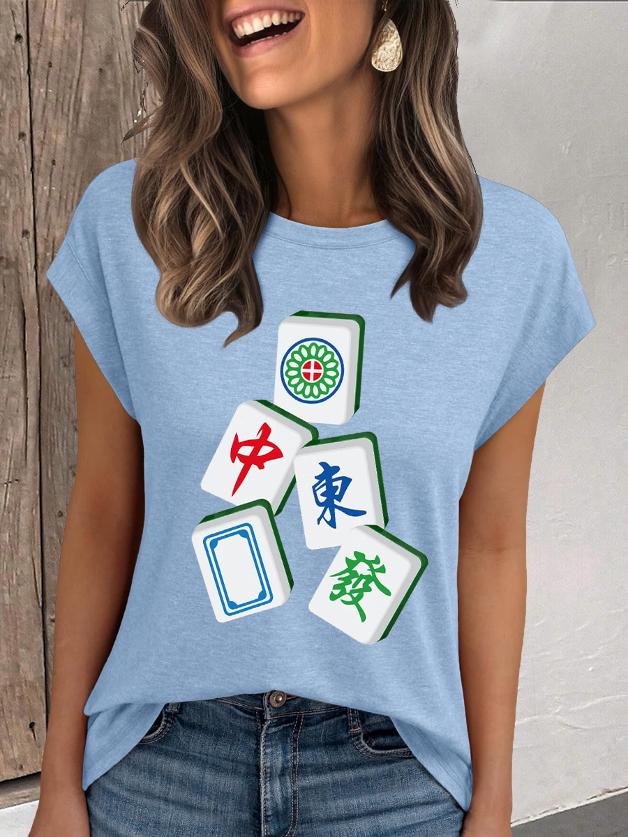 Damen Mahjong Casual T-Shirt