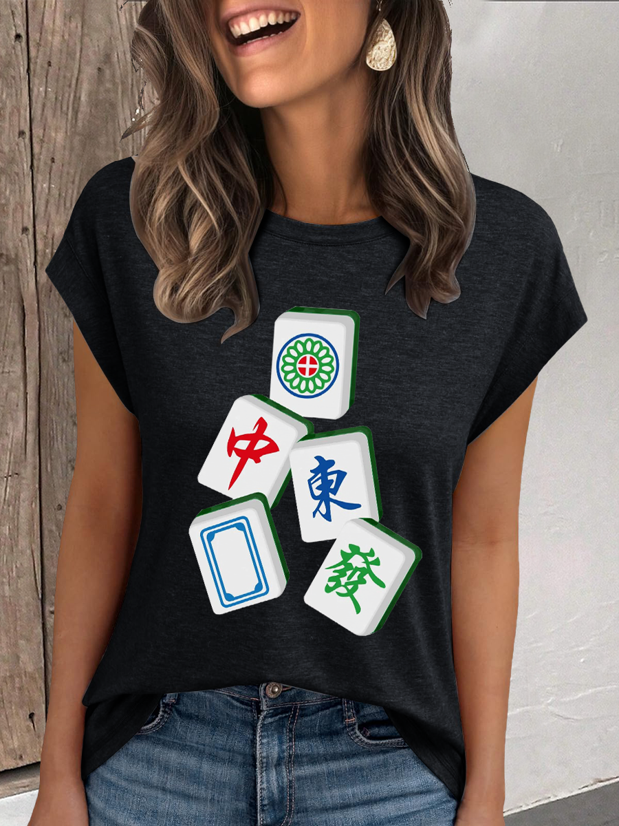Damen Mahjong Casual T-Shirt