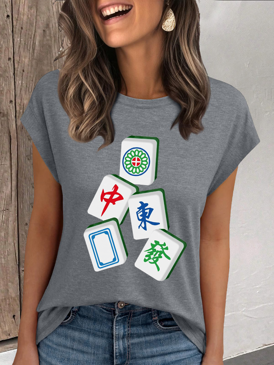 Damen Mahjong Casual T-Shirt