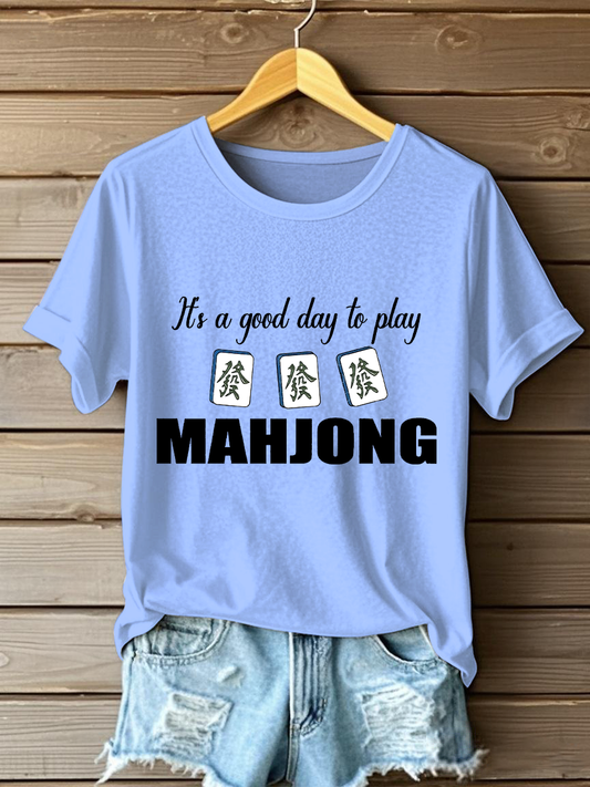 Frauen es ist ein guter Tag, um Mahjong-T-Shirts zu spielen