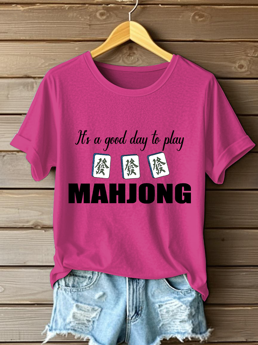 Frauen es ist ein guter Tag, um Mahjong-T-Shirts zu spielen