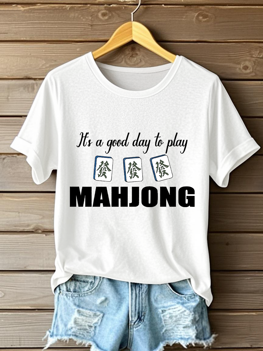 Frauen es ist ein guter Tag, um Mahjong-T-Shirts zu spielen