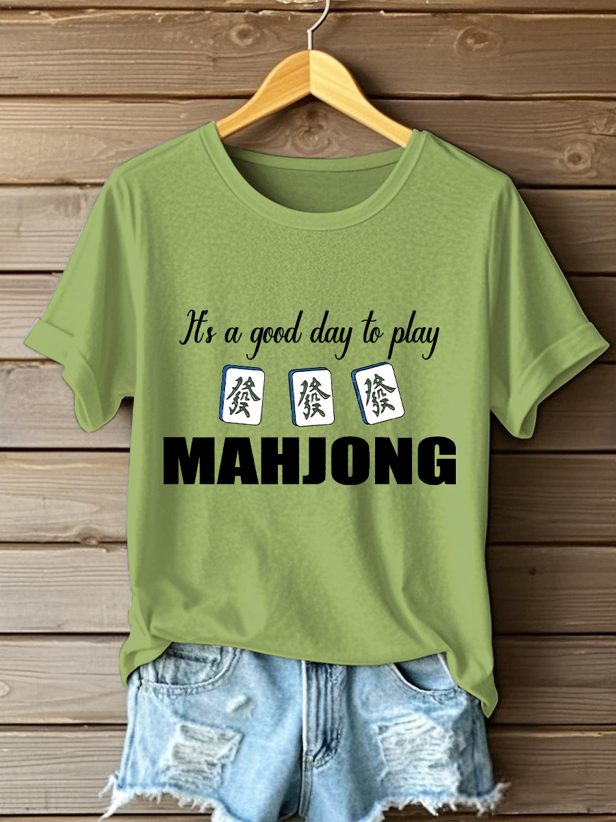 Frauen es ist ein guter Tag, um Mahjong-T-Shirts zu spielen