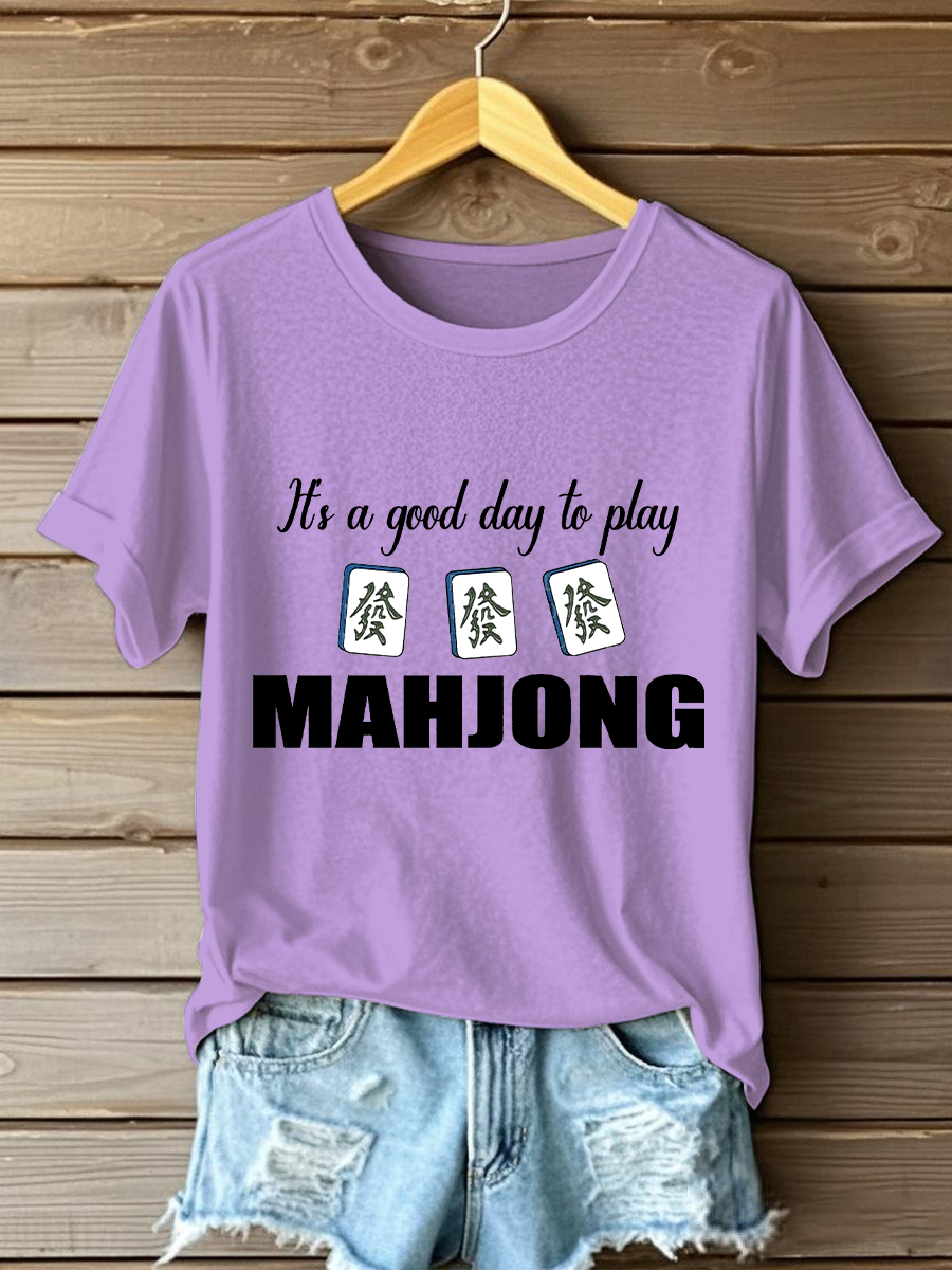 Frauen es ist ein guter Tag, um Mahjong-T-Shirts zu spielen