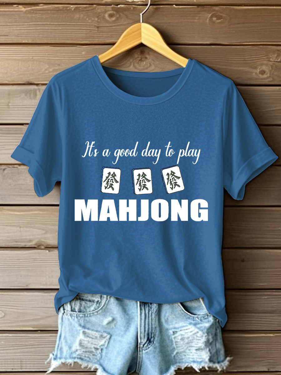 Frauen es ist ein guter Tag, um Mahjong-T-Shirts zu spielen