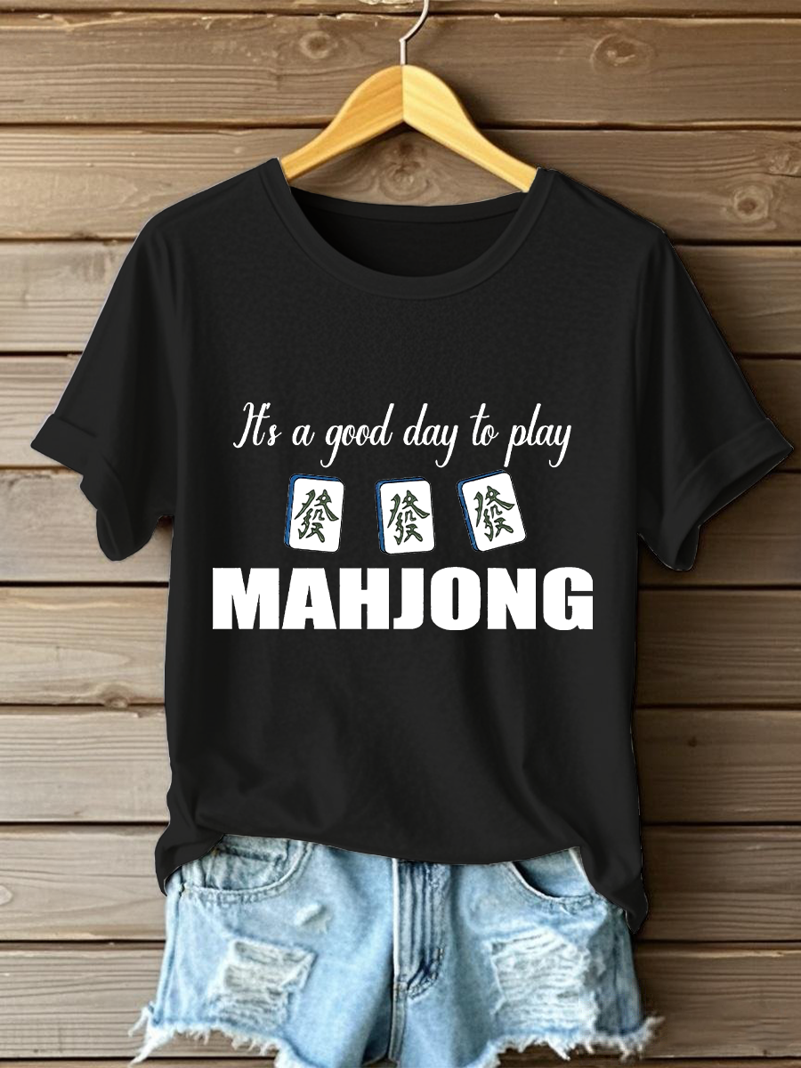 Frauen es ist ein guter Tag, um Mahjong-T-Shirts zu spielen