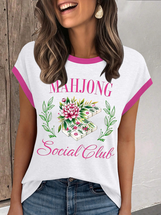 Frauen Mahiong Social Club lässig T-Shirt