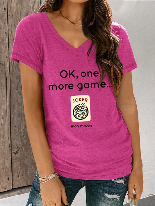 Frauen ok, ein Spiel mahj maven V-Ausschnitt T-Shirt