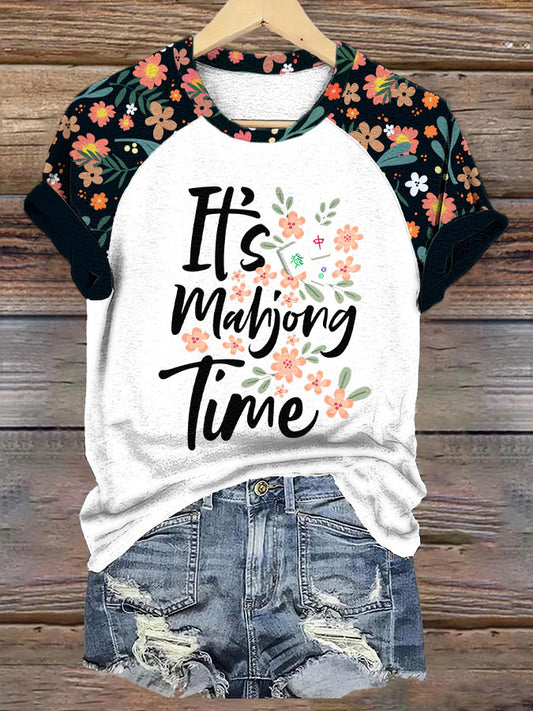 Frauen Es ist Mahjong Zeit lässig T-Shirt
