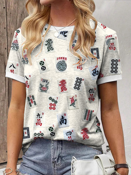Damen Mahjong Liebhaber T-Shirt