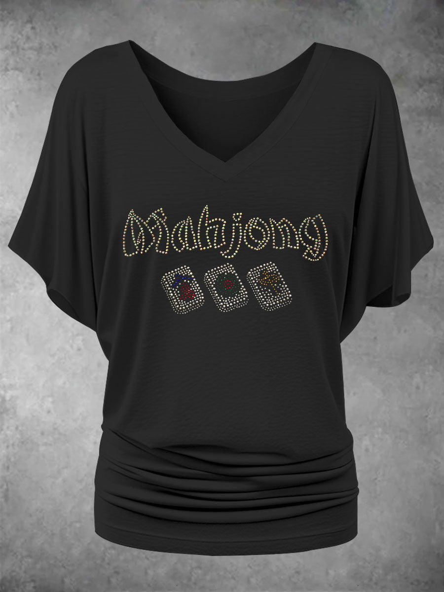 Damen-T-Shirt mit Mahjong-Print