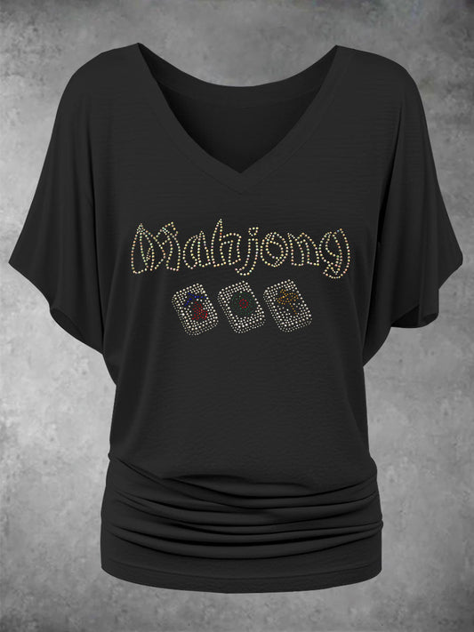 Damen-T-Shirt mit Mahjong-Print