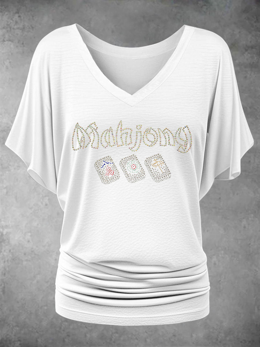 Damen-T-Shirt mit Mahjong-Print