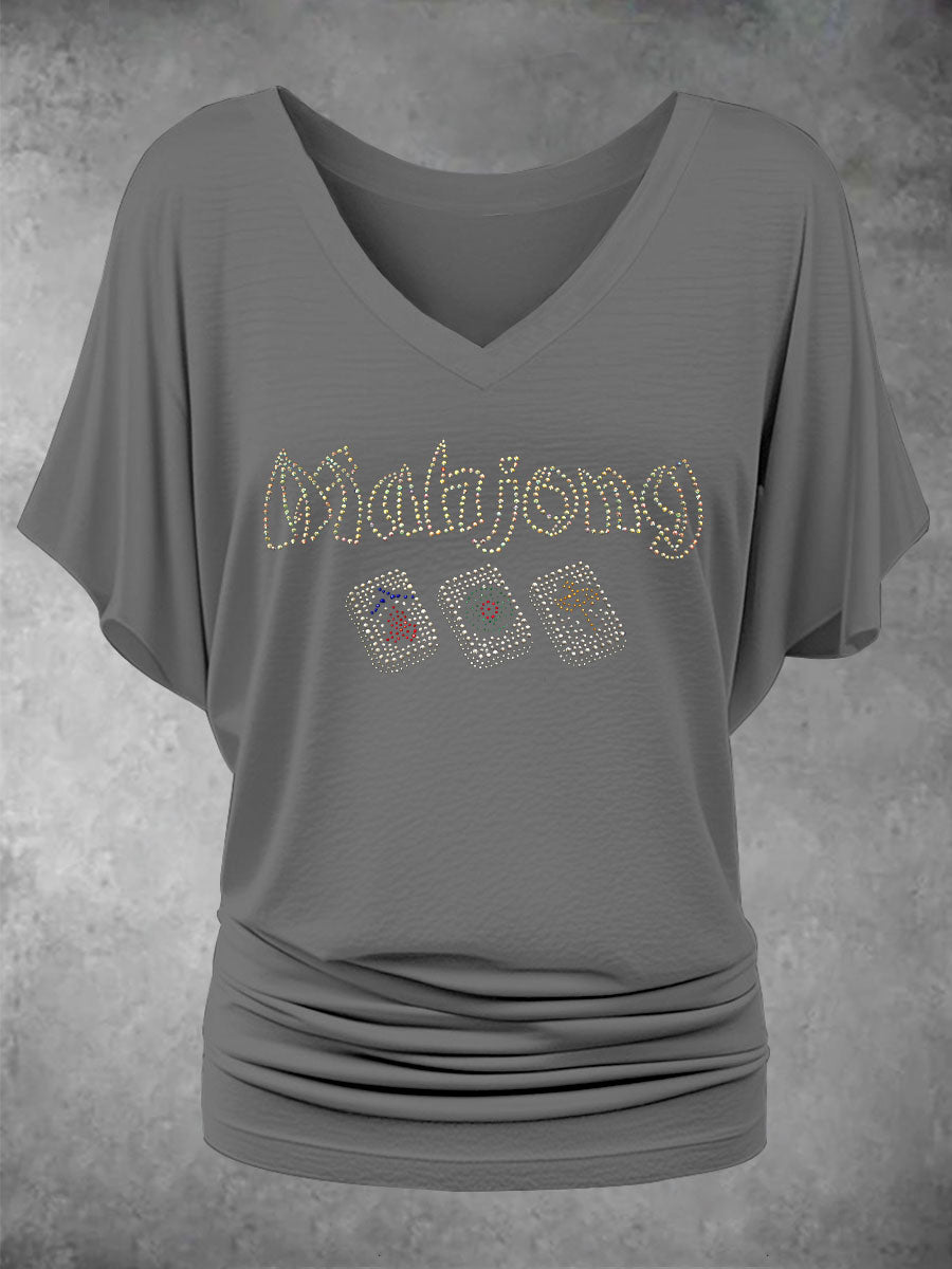 Damen-T-Shirt mit Mahjong-Print