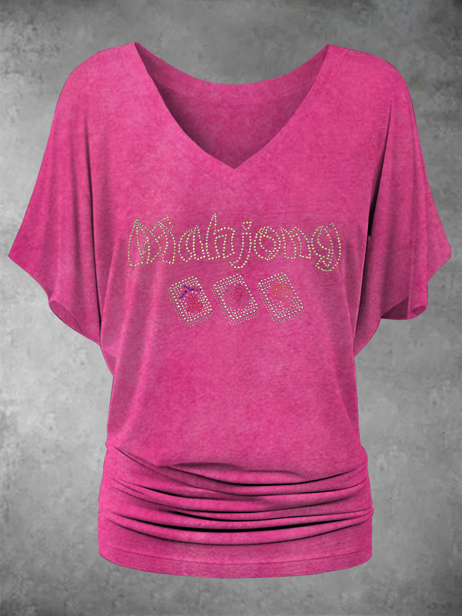 Damen-T-Shirt mit Mahjong-Print