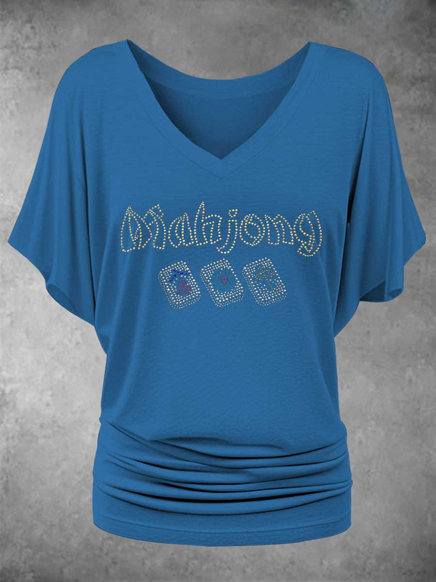 Damen-T-Shirt mit Mahjong-Print
