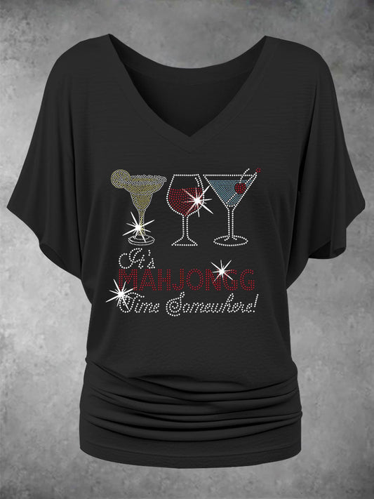 Damen-T-Shirt mit Mahjong-Print