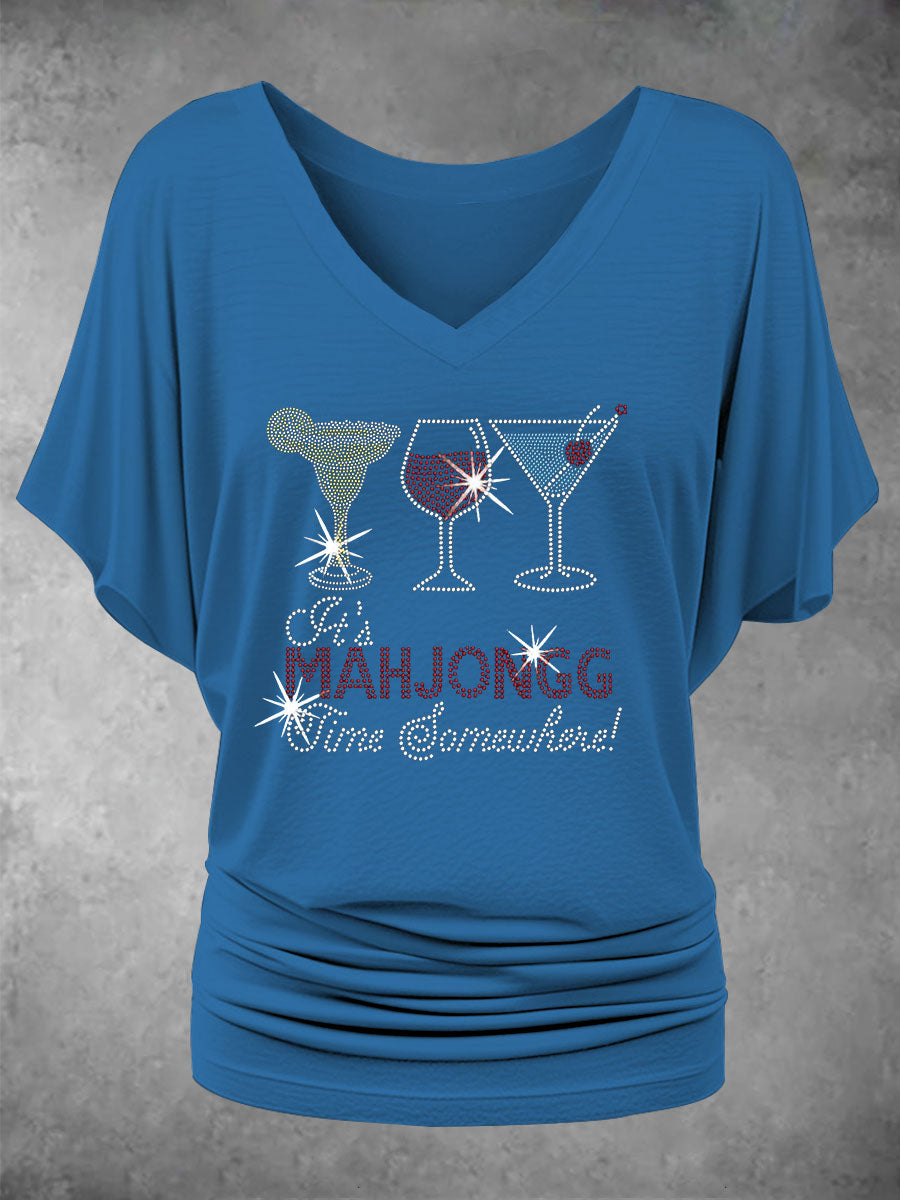 Damen-T-Shirt mit Mahjong-Print