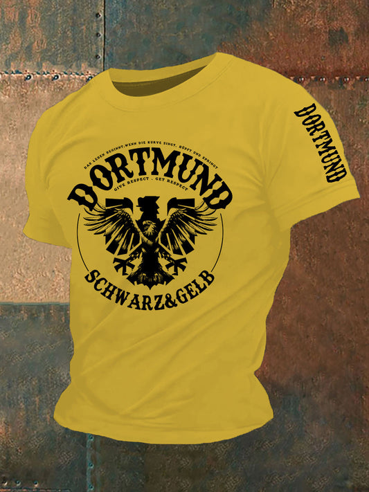 Männer Dortmund bedrucktes Kurzarm-T-Shirt