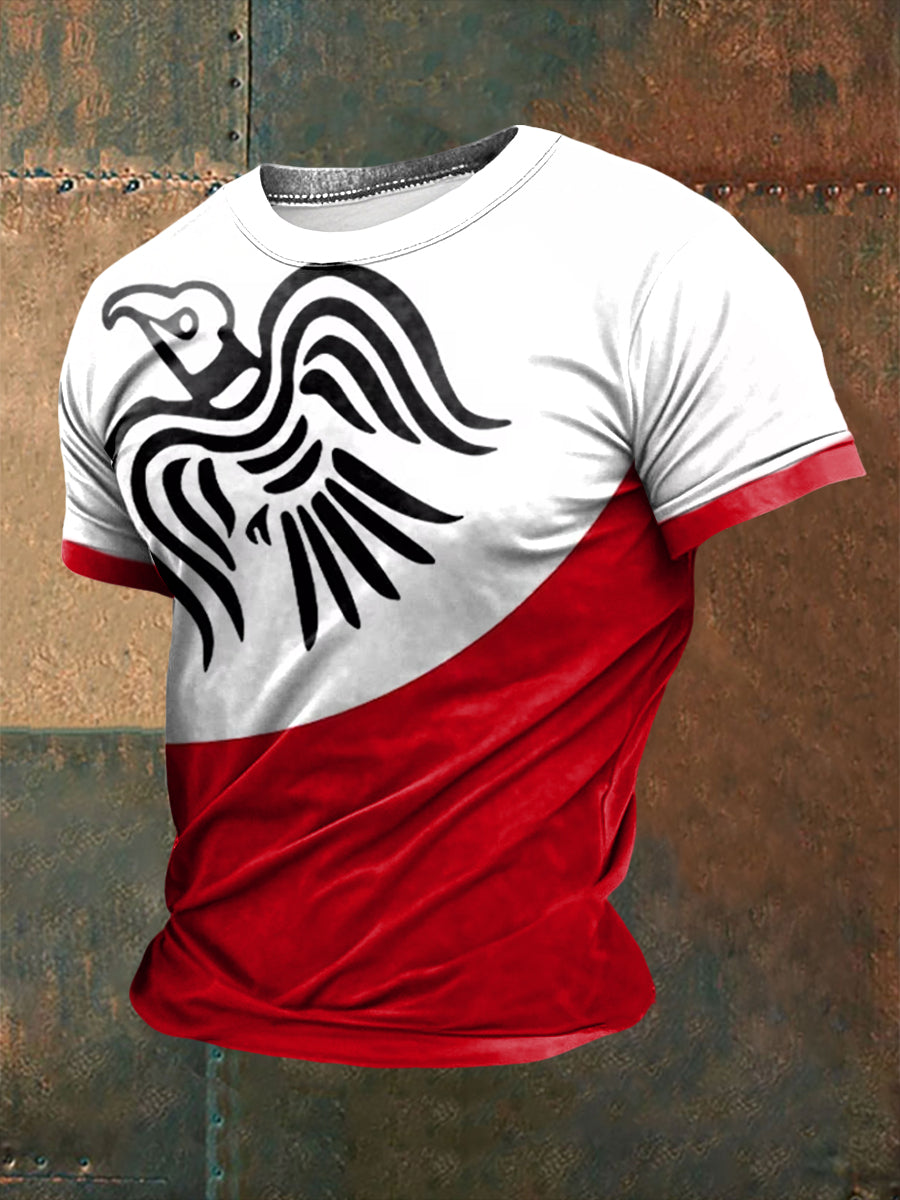 Herren Viking Raven Flagge Bedruckt Kurzarm T-Shirt