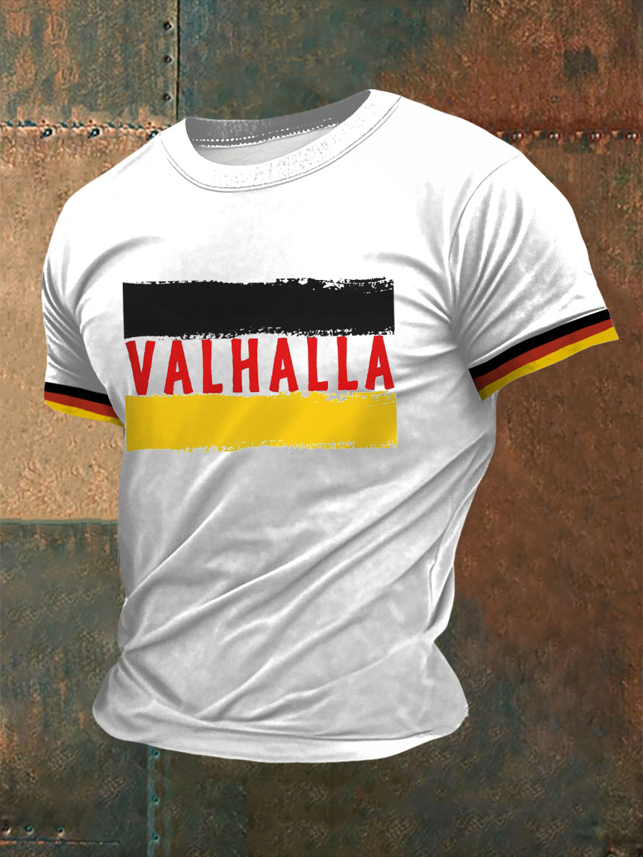 Deutsches Wikinger-Bedrucktes Kurzarm-T-Shirt für Männer
