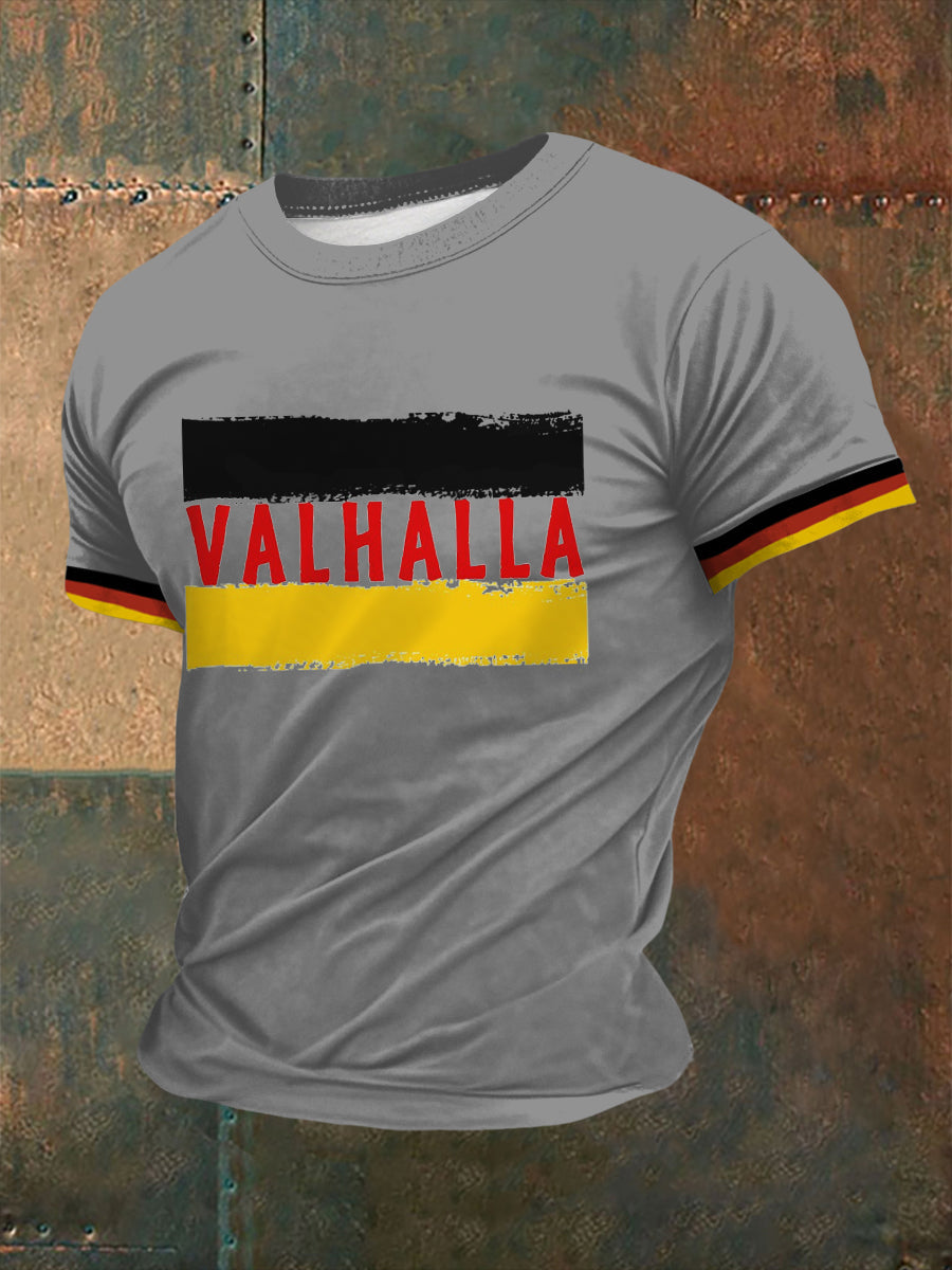 Deutsches Wikinger-Bedrucktes Kurzarm-T-Shirt für Männer